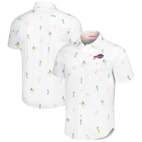 Tommy Bahama Men's Tommy Bahama White Buffalo Bills Nova Wave Flocktail Button-Up Shirt 