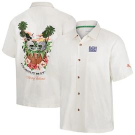 Tommy Bahama Men's Tommy Bahama White New York Giants Coconut Matchup Camp Throwback Button-Up Shirt 