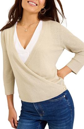 Tommy Bahama Tommy Bahama Addison Shimmer Convertible Linen Blend Cardigan