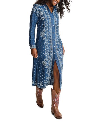 Tommy Bahama Tommy Bahama Bandana Bay Cotton Long Sleeve Midi Dress
