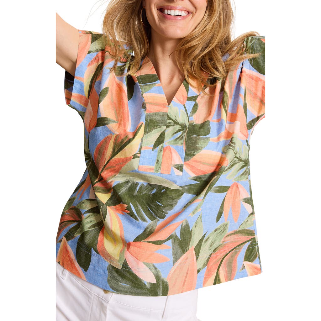 Tommy Bahama Tommy Bahama Beach Bloom Poplin Popover Top