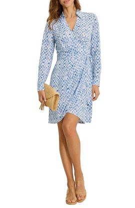 Tommy Bahama Tommy Bahama Carmela Coastal Sands Long Sleeve Wrap Shirtdress
