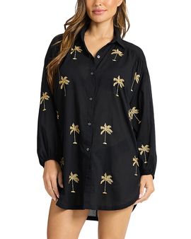 Tommy Bahama Tommy Bahama Catalina Coat Pineapple Embroidered Cover-Up