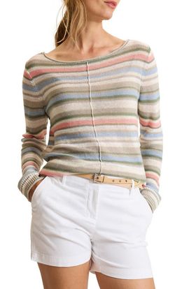 Tommy Bahama Tommy Bahama Cedar Striped Linen Bateau Neck Sweater