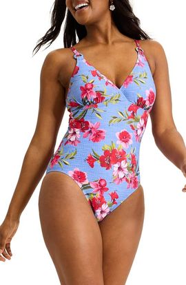 Tommy Bahama Tommy Bahama Chambray Beach Floral One-Piece Swimsuit