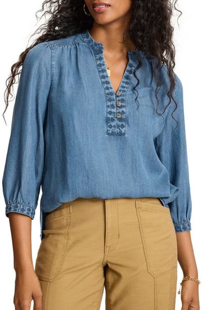Tommy Bahama Tommy Bahama Chambray O'Lei Embroidered Top