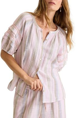 Tommy Bahama Tommy Bahama Cypress Grove Stripe Gauze Button-Up Top