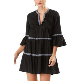 Tommy Bahama Tommy Bahama Embroidered Tiered Cotton Dress