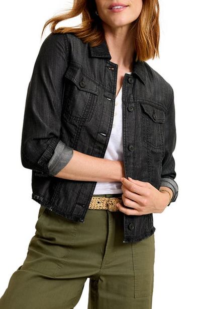 Tommy Bahama Tommy Bahama Fray Hem Chambray Crop Jacket