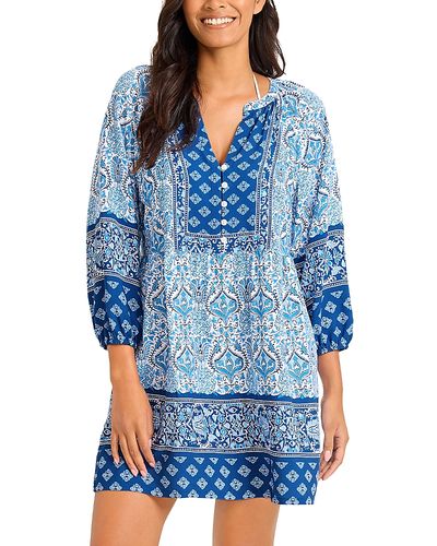 tommy bahama short dresses Tommy Bahama Eyelet Cove Vneck Short Dress Cover Up