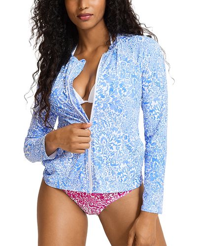 Tommy Bahama Tommy Bahama Paisley Daze Zippered Rash Guard