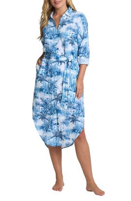 Tommy Bahama Tommy Bahama St. Lucia Toile Long Sleeve Shirtdress