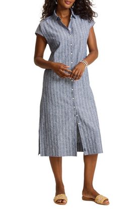 Tommy Bahama Tommy Bahama Textured Dobby Midi Shirtdress