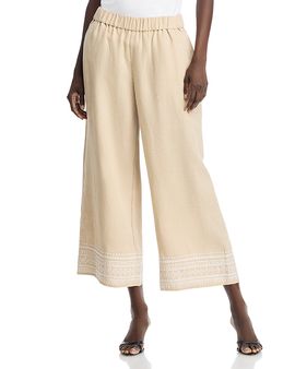 Tommy Bahama Tommy Bahama Two Palms Embroidered Linen Culotte Pants