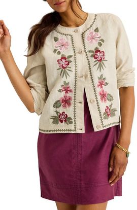 Tommy Bahama Tommy Bahama Two Palms Embroidered Linen Jacket
