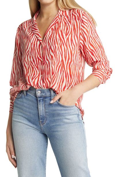 Tommy Bahama Tommy Bahama Zesty Zebra Long Sleeve Silk Camp Shirt