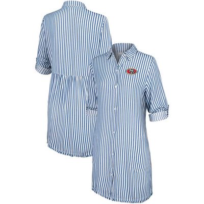 Tommy Bahama Women's Tommy Bahama Blue/White San Francisco 49ers Chambray Stripe Cover-Up Shirt Dress 