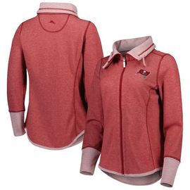 Tommy Bahama Women's Tommy Bahama Heathered Red Tampa Bay Buccaneers Sport Sun Fade Full-Zip Sweatshirt