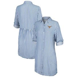 Tommy Bahama Women's Tommy Bahama Light Blue Texas Longhorns Chambray Stripe Cover-Up Shirt Dress 