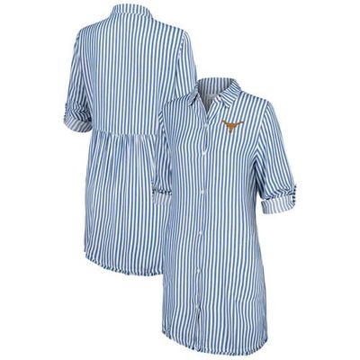 Tommy Bahama Women's Tommy Bahama Light Blue Texas Longhorns Chambray Stripe Cover-Up Shirt Dress 