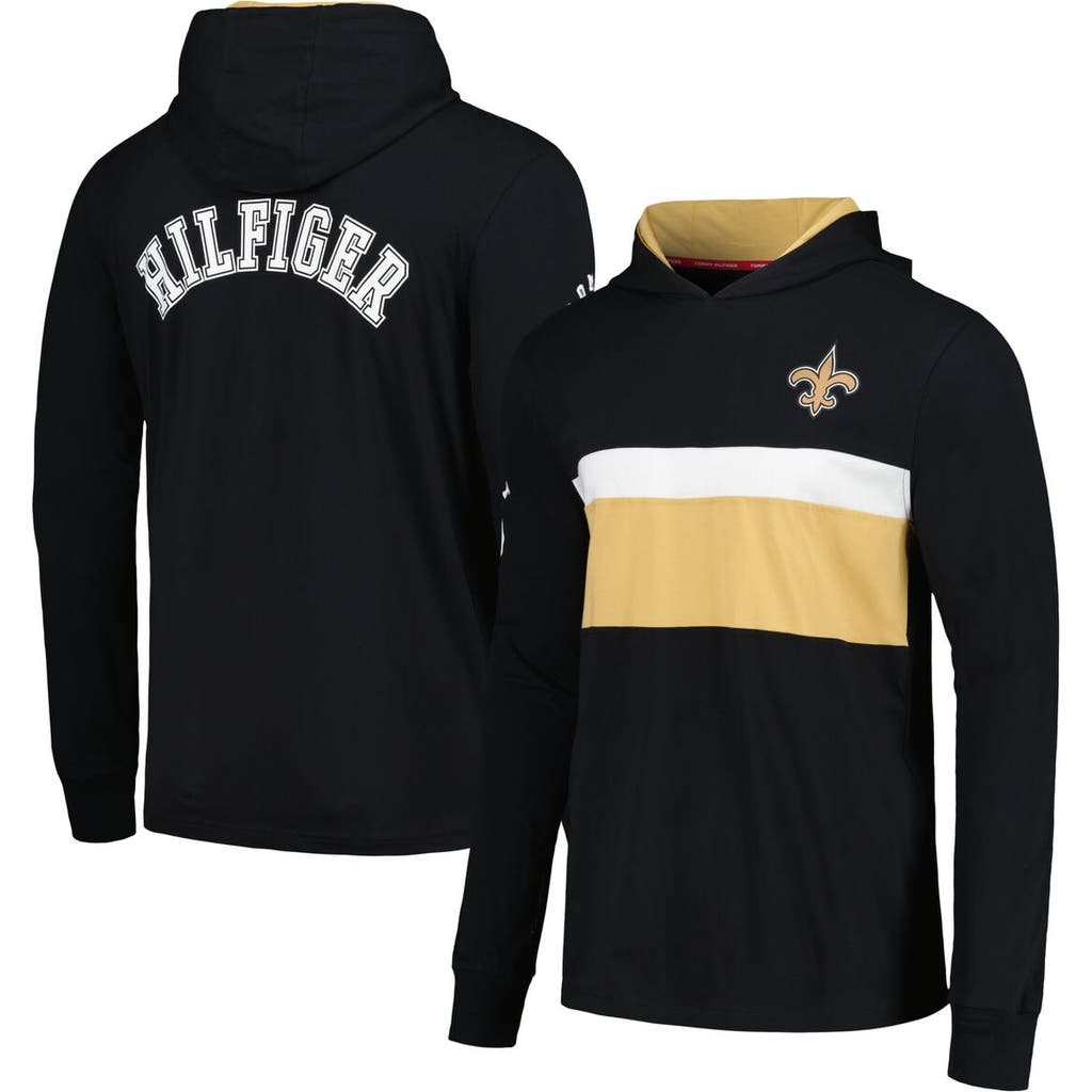 Tommy Hilfiger Men's Tommy Hilfiger Black New Orleans Saints Morgan Long Sleeve Hoodie T-Shirt 