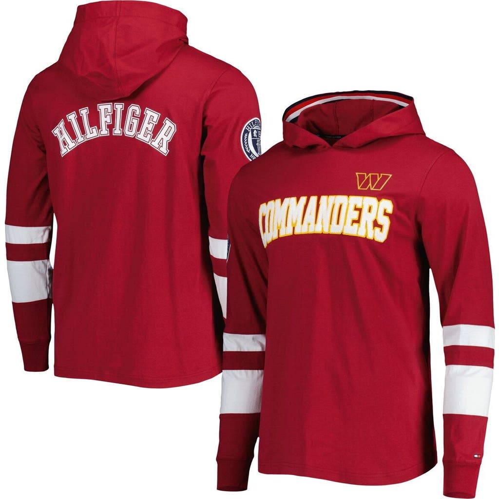 Tommy Hilfiger Men's Tommy Hilfiger Burgundy/White Washington Commanders Alex Long Sleeve Hoodie T-Shirt 