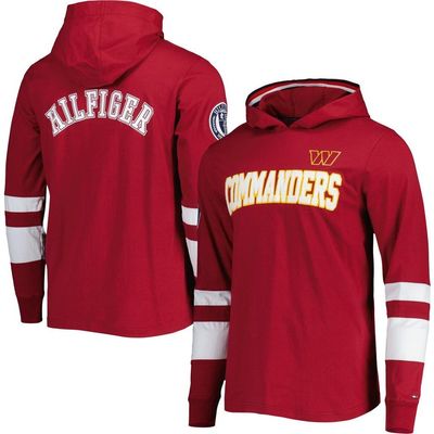Tommy Hilfiger Men's Tommy Hilfiger Burgundy/White Washington Commanders Alex Long Sleeve Hoodie T-Shirt 
