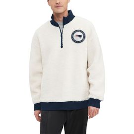 Tommy Hilfiger Men's Tommy Hilfiger Cream New England Patriots Jordan Sherpa Quarter-Zip Sweatshirt 
