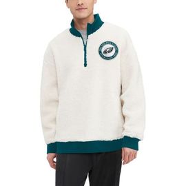 Tommy Hilfiger Men's Tommy Hilfiger Cream Philadelphia Eagles Jordan Sherpa Quarter-Zip Sweatshirt 