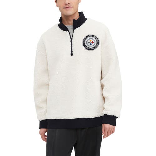 Tommy Hilfiger Men's Tommy Hilfiger Cream Pittsburgh Steelers Jordan Sherpa Quarter-Zip Sweatshirt 