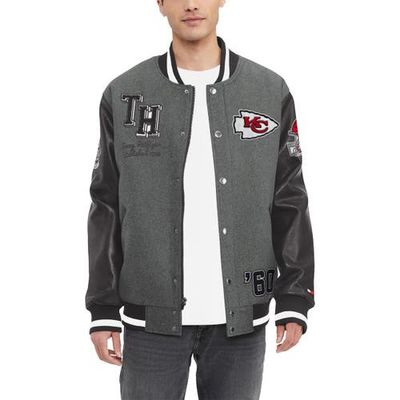Tommy Hilfiger Men's Tommy Hilfiger Heather Gray/Black Kansas City Chiefs Gunner Full-Zip Varsity Jacket 