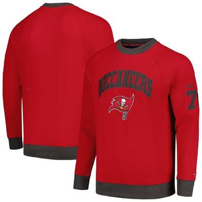 Tommy Hilfiger Men's Tommy Hilfiger Red Tampa Bay Buccaneers Reese Raglan Tri-Blend Pullover Sweatshirt 