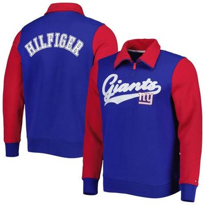 Tommy Hilfiger Men's Tommy Hilfiger Royal/Red New York Giants Aiden Quarter-Zip Sweatshirt 