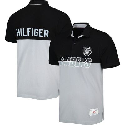 Tommy Hilfiger Men's Tommy Hilfiger Silver/Black Las Vegas Raiders Color Block Polo 