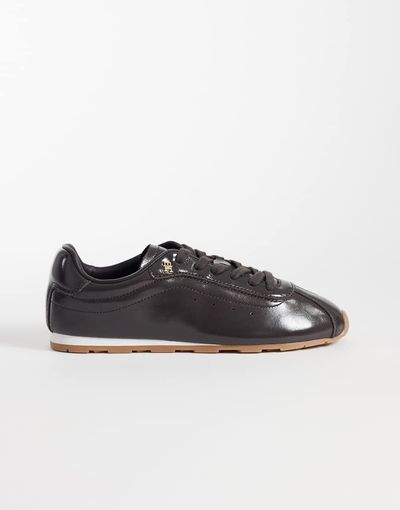 Tommy Hilfiger Tommy Hilfiger bella leather ballet sneakers in brown