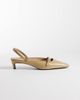 Tommy Hilfiger Tommy Hilfiger buckle slingback kitten heels in beige-Neutral - 1