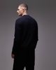 Tommy Hilfiger Tommy Hilfiger cable knit long sleeve polo shirt in navy - 3