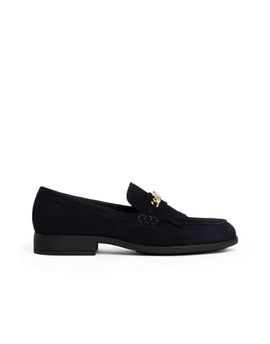 Tommy Hilfiger Tommy Hilfiger chain suede loafers in black