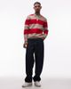 Tommy Hilfiger Tommy Hilfiger color block striped long sleeve rugby polo shirt in red and tan-Brown - 2