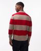 Tommy Hilfiger Tommy Hilfiger color block striped long sleeve rugby polo shirt in red and tan-Brown - 3