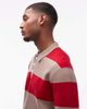 Tommy Hilfiger Tommy Hilfiger color block striped long sleeve rugby polo shirt in red and tan-Brown - 4