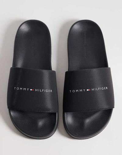 Tommy Hilfiger Tommy Hilfiger core logo slides in black