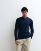 Tommy Hilfiger Tommy Hilfiger cotton waffle texture long sleeve t-shirt in navy - 3