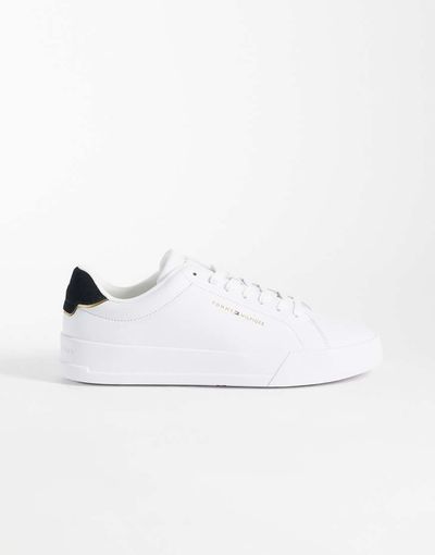 Tommy Hilfiger Tommy Hilfiger court real premium leather sneakers in white
