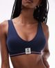 Tommy Hilfiger Tommy Hilfiger crest striped band scoop back bralette in navy - 2