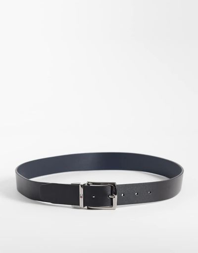 Tommy Hilfiger Tommy Hilfiger Denton leather reversible belt in navy/black-Multi