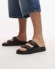 Tommy Hilfiger Tommy Hilfiger double strap pool slides in black - 1