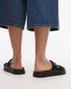 Tommy Hilfiger Tommy Hilfiger double strap pool slides in black - 3
