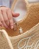 Tommy Hilfiger Tommy Hilfiger elevated raffia tote bag in beige-Neutral - 4