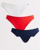 Tommy Hilfiger Tommy Hilfiger Flag 3 pack dipped bikini briefs in red/white/navy-Multi - 1